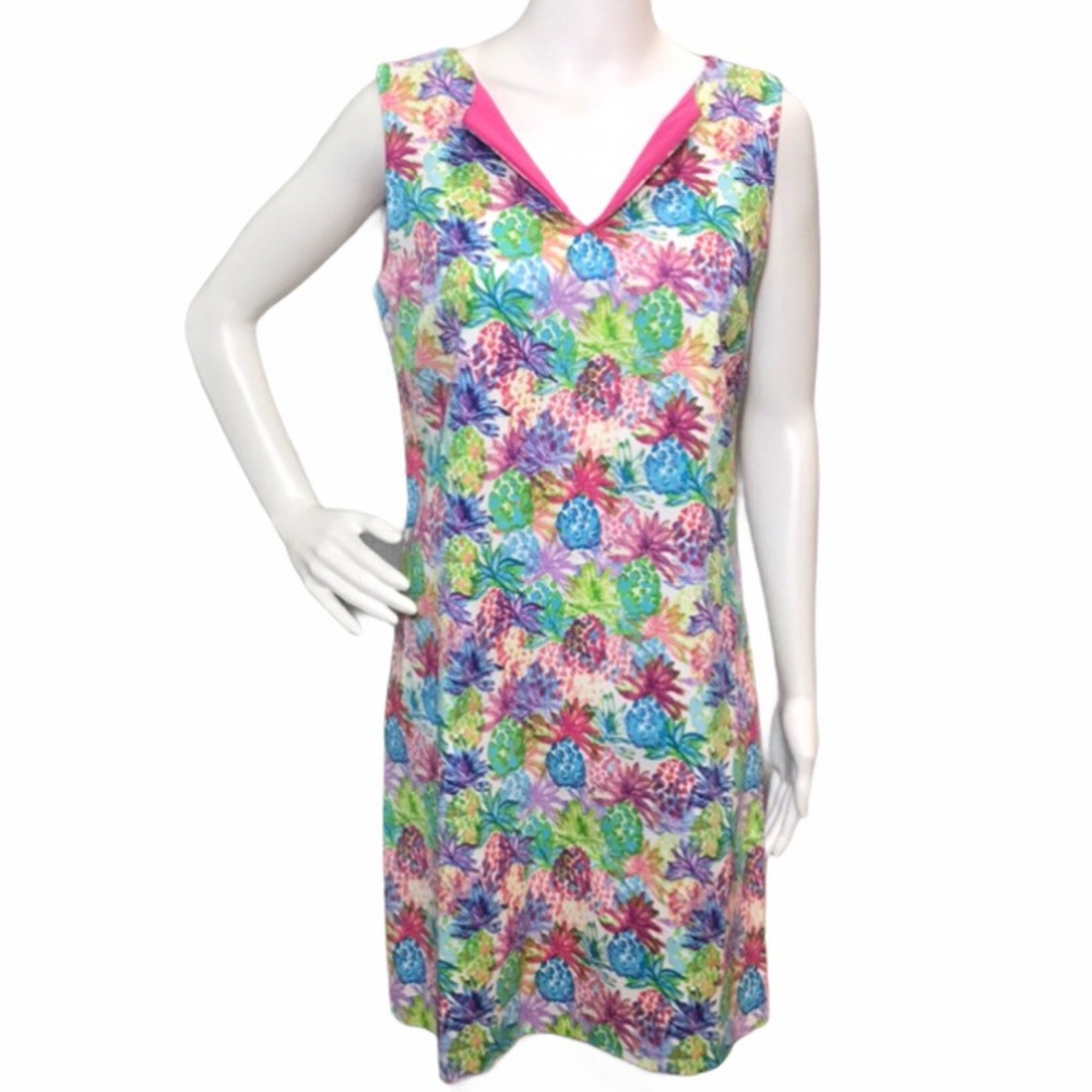 Chetta B Floral Sleeveless Shift Dress in Pink, Blue, Green